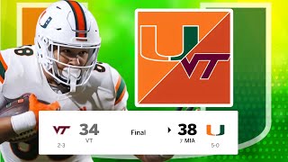 Miami Hurricanes vs Virginia Tech Hokies Highlights amp Reactions [upl. by Nylak]