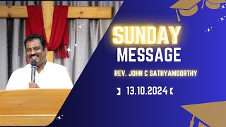 Sunday Service REV JOHN C SATHYAMOORTHY DNAG Church [upl. by Nosak960]