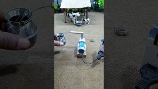 How to make mini motor water pump science project mini tractor and cow video  79 [upl. by Zerla]