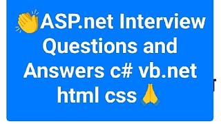 ASPnet Interview Questions and Answers c vbnet html css [upl. by Shurwood]