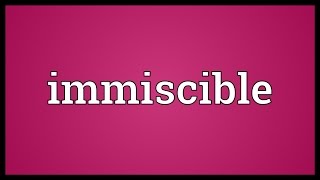 Immiscible Meaning [upl. by Eecram]