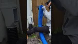 Solid Corrugated Pipe to Downspout Cleanout with Leaf Filter Installation [upl. by Pacien]