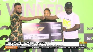 Betpawa Rewards Winner Fuseini Siaka receives GHS6 million as Aviator champion 141123 [upl. by Alyce388]