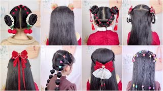 Stylish and Easy Hair Tutorials  Fluffy Pigtails Half Ponytails amp More [upl. by Nahshun]