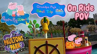 Grandpa Pigs Boat Trip On Ride POV Halloween Spooktacular 2024 Peppa Pig World at Paultons Park [upl. by Ursulette]