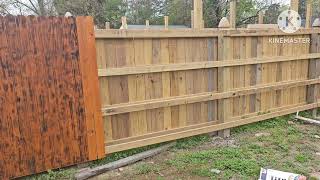 Backyard wooden privacy fence and gate [upl. by Sirtimed]