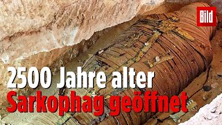 Sarkophag von 2500 Jahre alter Mumie live im TV geöffnet [upl. by Itteb]