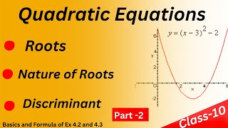 Roots Nature of Roots Discriminant of Quadratic Equations Part 2 [upl. by Sorce452]