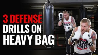 Heavy Bag Boxing Defense Drills No Partner NEEDED [upl. by Anaid]