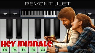 Hey Minnale  Amaran  Easy Piano Tutorial  Sivakarthikeyan  GV Prakash [upl. by Cairistiona]