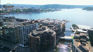 VOLANDO EN DRONE 4K OSLO  NORUEGA  TJUVHOLMEN Mayo de 2024 [upl. by Schrick]