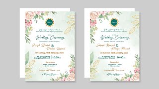 How to Design a Classic Wedding Invitation  Photoshop 2022  2023 [upl. by Lud]