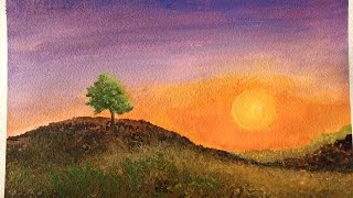 Sunset Egg Tempera Tutorial step by step painting demonstration irmgardart [upl. by Phipps]