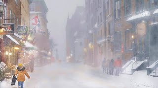 Winter Snow Storm Blizzard in Quebec City Winter  4K Snowfalls and Extreme Cold Weather [upl. by Odelet]