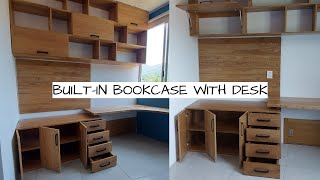 How to Build Custom Bookcases with BuiltIn Desk [upl. by Ahk]