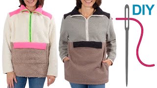 DIY Troyer Pullover Overshirt nähen  Schnittmuster quotReesaquot für Damen nähen  für Fortgeschrittene [upl. by Candra]