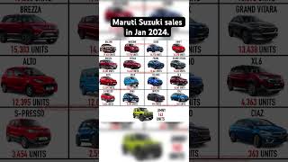 Maruti Suzuki Models Wise Sale in January 2024 viralshort viralvideo trendingshorts [upl. by Carnes]