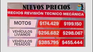 LA REVISION TECNICO MECANICA SUBE DE PRECIOS [upl. by Dnalevets]