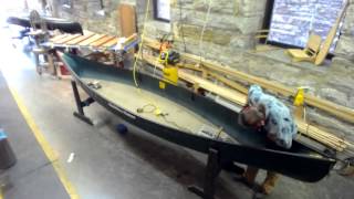 Installing aluminum gunwales  Canoe Builder ShopCam 081915 [upl. by Doownyl538]