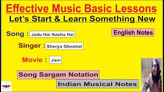 Jadu Hai Nasha Hai  Song Sargam Notation  English Notes  Jism  Sherya Ghoshal  Tony S [upl. by Shira]