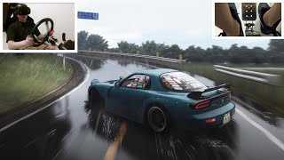 Mazda RX7 Drifting in heavy rain  Assetto Corsa VR4K [upl. by Oag792]