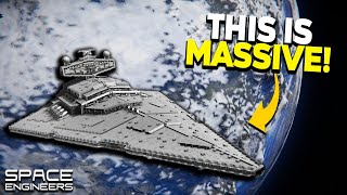 MASSIVE Imperial Star Destroyer In Space Engineers [upl. by Lillian]