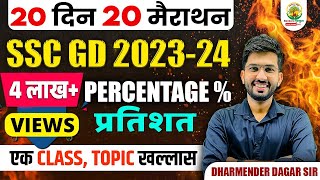 Complete Percentage in One Shot प्रतिशत  SSC GD Exam  20 Din 20 Marathon  Dharmender Dagar Sir [upl. by Elocan]