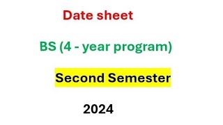 Date Sheet  2nd semester  2024 punjabuniversity pu [upl. by Arenahs161]