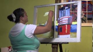 Reverse Painting on Glass w MariBeth BlumTuton Episode 3 [upl. by Elvia]