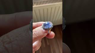 Dumortierite ring with 925 silver dumortierite ring crystals kristal jewelry quartz schmuck [upl. by Admama28]