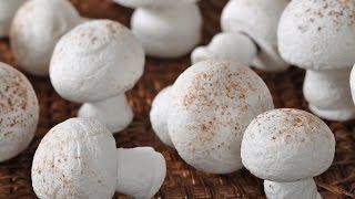 Meringue Mushrooms Recipe Demonstration  Joyofbakingcom [upl. by Gnolb]