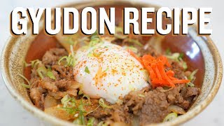 How to make Gyudon Japanese Beef Bowl Recipe [upl. by Deckert]