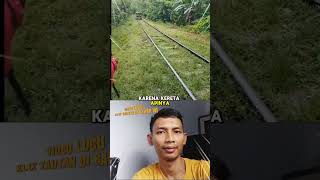 Awas berbahaya ada Kereta lewat shortsviral reaction funnyshorts [upl. by Elbys]