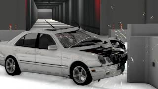 Mercedes W210 Small Overlap Crash Test [upl. by Annig340]