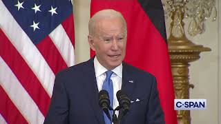 President Biden on Nord Stream 2 Pipeline if Russia Invades Ukraine quotWe will bring an end to itquot [upl. by Anibla633]