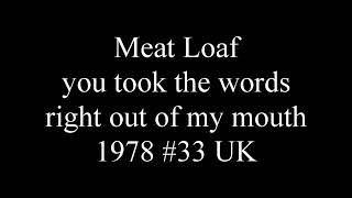 Meat Loaf  you took the words right out of my mouth 1978 33 UK [upl. by Corty]