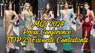 Miss Grand International 2024  TOP 25 FAVORITE CONTESTANTS IN PRESS CONFERENCE [upl. by Albers]