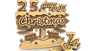 Christmas countdown calendar  scroll saw layered pattern [upl. by Filberte]