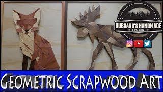 Geometric Animal Art from Scrap Wood  DIY  Wall Art  Howto [upl. by Iyre]