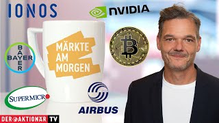 Märkte am Morgen Bitcoin Gold Tesla Nvidia Super Micro Apple Airbus Dt Bank SAP Bayer [upl. by Loredana565]