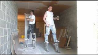 Plastering on stiltsmp4 [upl. by Panaggio]