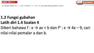 Latih diri 14 Soalan 4  12 Fungsi Gubahan  Bab 1 Fungsi Matematik Tambahan Tingkatan 4 [upl. by Nylatsyrk]