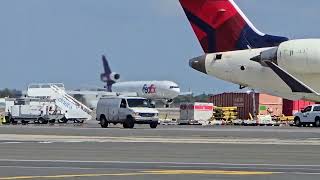 RARE Fedex MD11F N624FE Taking off out of JFK [upl. by Marashio]