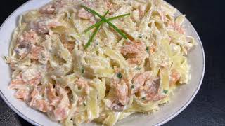 Recette EXPRESS 💥 Les TAGLIATELLES AU SAUMON avec une DÉLICIEUSE sauce ONCTUEUSE 🍲 [upl. by Wanids311]