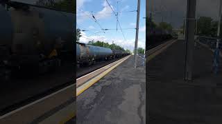 Colas Rail Freight train passing Morpeth heading towards Edinburgh [upl. by Rockey128]