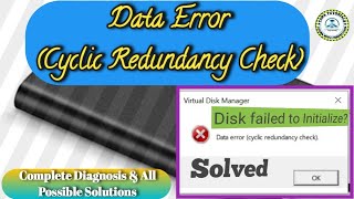 How to Fix Cyclic Redundancy Check CRC Data Error Disk Fails to Initialize [upl. by Doe409]