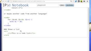 Python Tutorial  IPython Notebook Markdown [upl. by Eelrac]