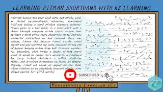 Revisionary Exercise C  80 WPM  Pitman Shorthand Dictation  KZ Learning [upl. by Kanya]