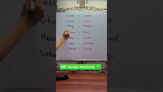 Wh words meaning ✅ englishwithshikha ytshorts learning education yt viralvideo viralshorts [upl. by Ennaylloh]