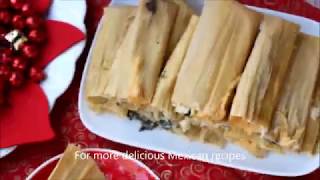 How to make easy tamales with spinach and cheese filling Una Mexicana en USA [upl. by Orlan]